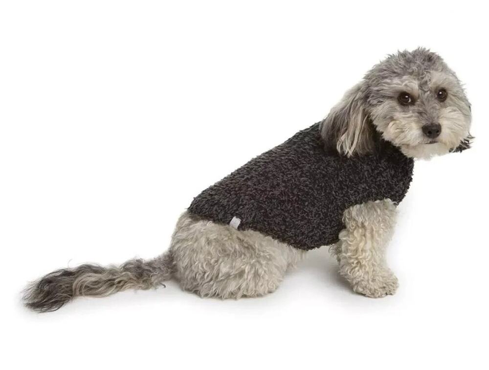 Barefoot Dreams CozyChic Ribbed Pet Sweater Carbon/Black Large A532967